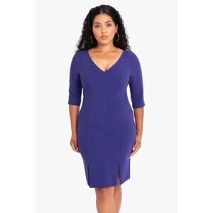 NEW Black Halo Layson Sheath Dress Women's Dark Indigo Blue Size 12